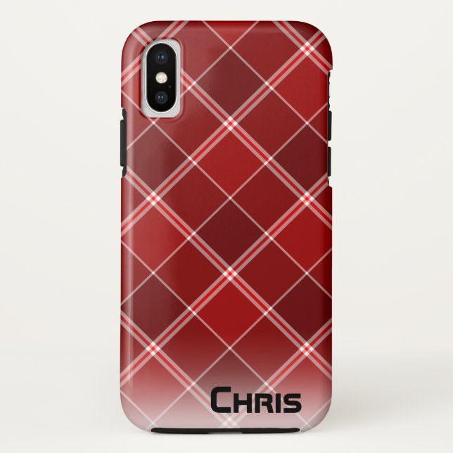 Affordable red plaid phone case (Back)