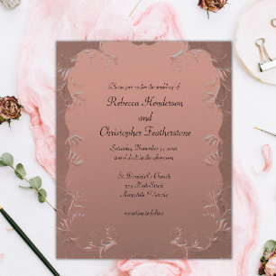 Affordable Rose Gold Vintage Wedding Invitation Flyer
