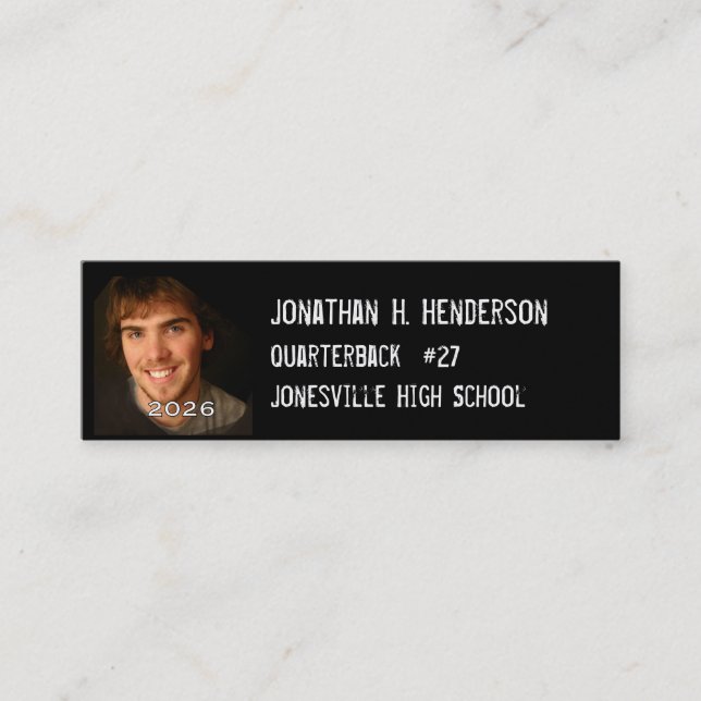 Affordable Senior Pictures Mini Business Card (Front)
