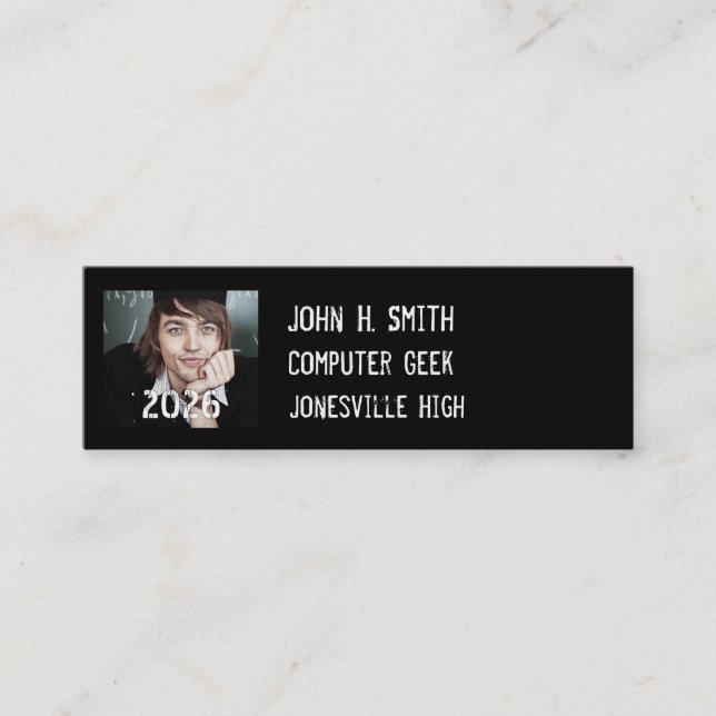 Affordable Senior Pictures Mini Business Card (Front)