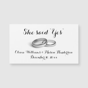 Affordable - She said "Yes" Save the Date Magnet