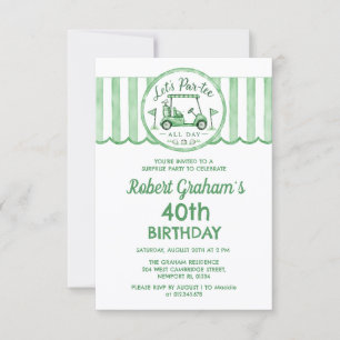 Affordable SURPRISE PARTY 40th Birthday Golf Theme Invitation
