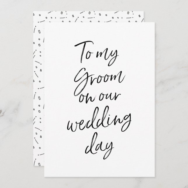 Affordable To my groom on our wedding day Invitation (Front/Back)