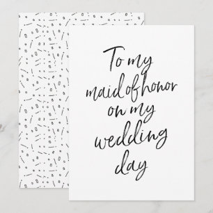 Affordable To my maid of honor on my wedding day Invitation