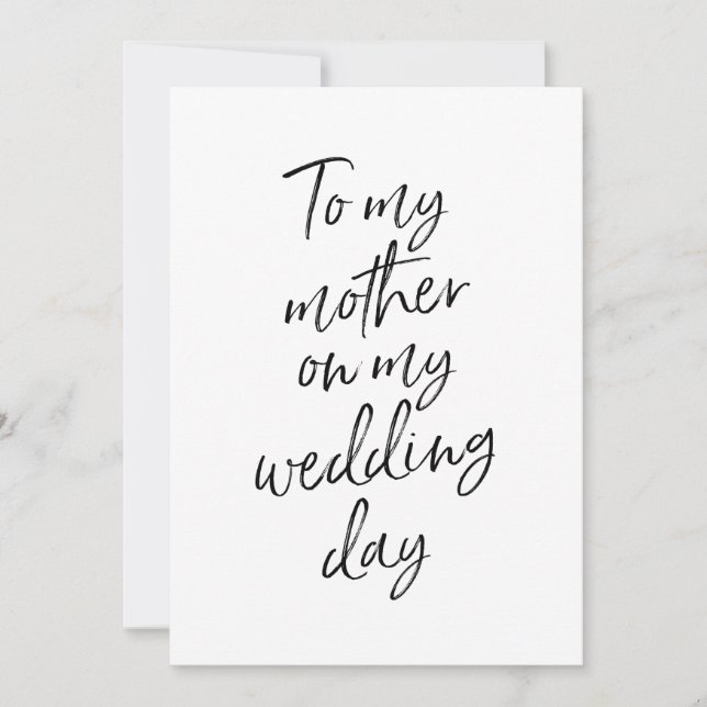 Affordable To my mother on my wedding day Card (Front)