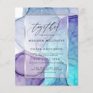Affordable Wedding Chic Aqua Purple Abstract Ink