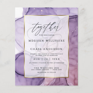 Affordable Wedding Chic Lavender Rose Abstract Ink
