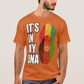 Afghan And Guinean Mi DNA Flag Heritage  T-Shirt
