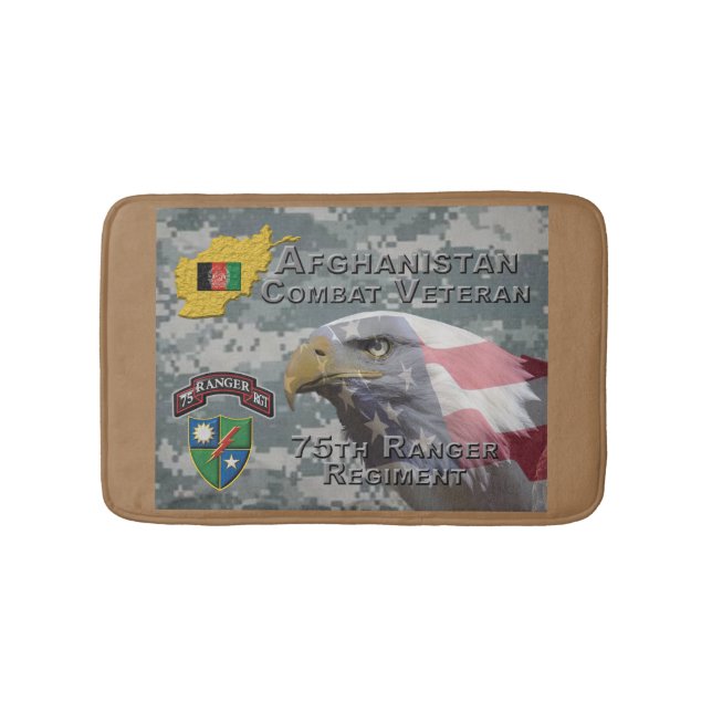 Afghan Combat Veteran 75th Ranger Regiment Bath Mat (Front)