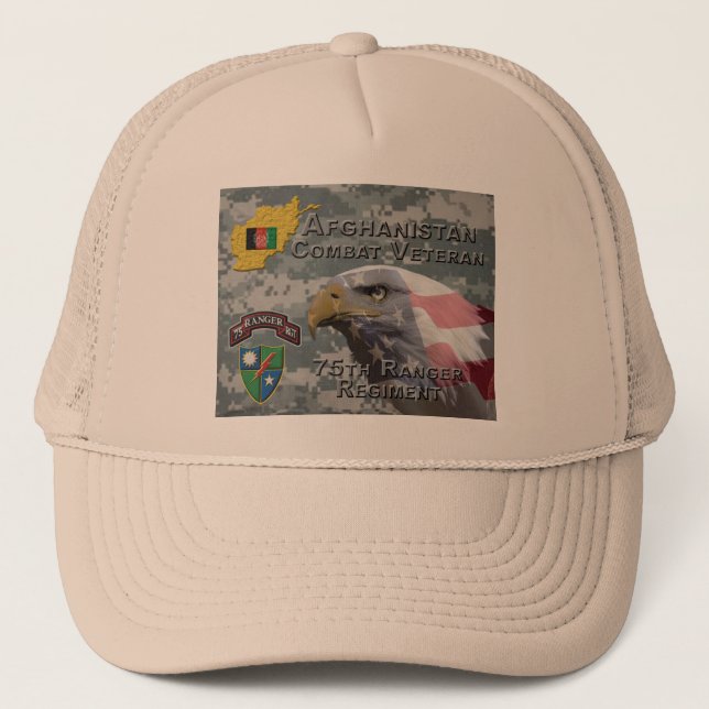 Afghan Combat Veteran 75th Ranger Regiment Trucker Hat (Front)