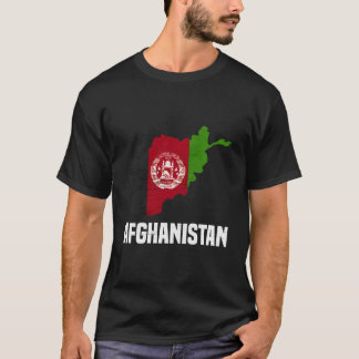 Afghan Flag Country Map Outline Afghanistan T-Shirt
