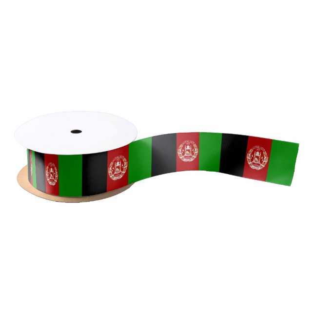 Afghan flag ribbon satin ribbon (Spool)