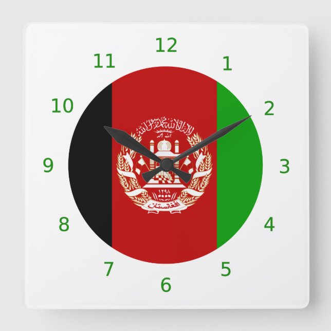 Afghan flag Wall Clock (Front)