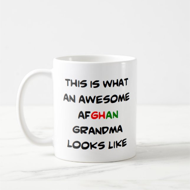 afghan grandma, awesome coffee mug (Left)
