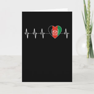 Afghan Heartbeat I Love Afghanistan Flag Heart Card