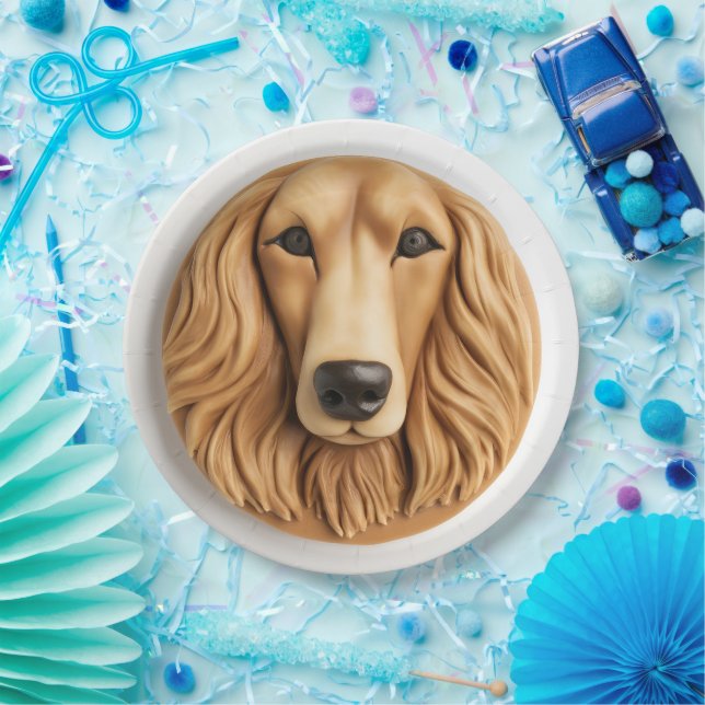 Afghan Hound 3D Inspired Paper Plate (Party)