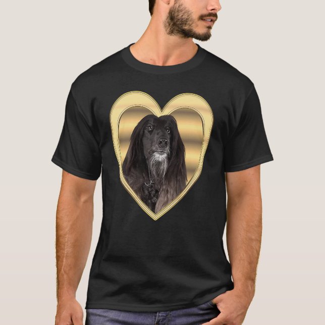 Afghan Hound  Afghan Hound Dog Heart   Afghan Houn T-Shirt (Front)
