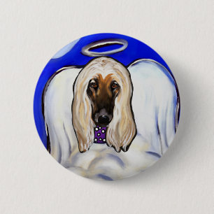 Afghan Hound Angel 6 Cm Round Badge