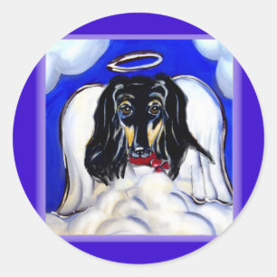 Afghan hound angel classic round sticker