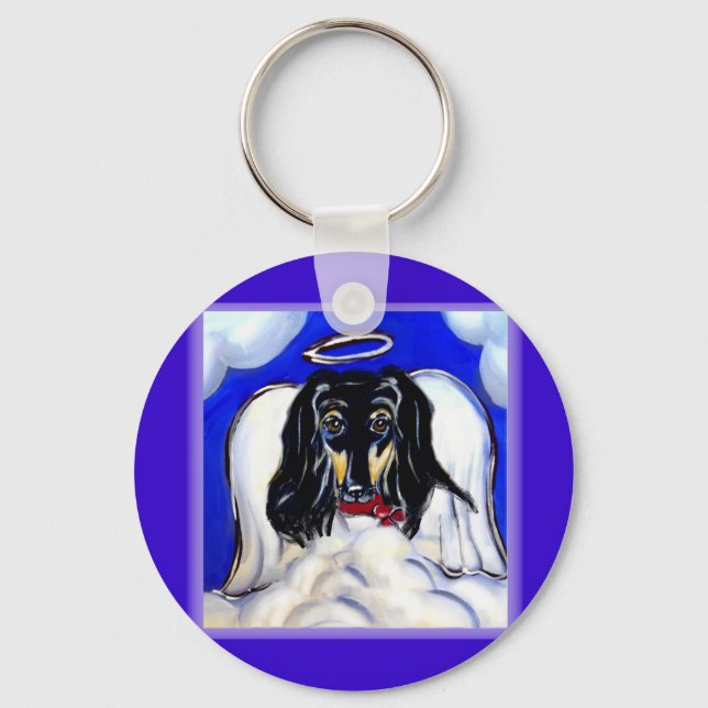 Afghan hound angel key ring (Front)