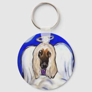 Afghan Hound Angel Key Ring