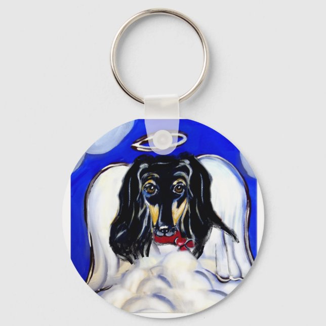 Afghan hound angel key ring (Front)