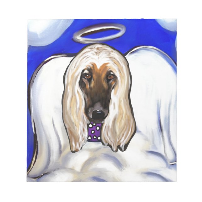 Afghan Hound Angel Notepad (Front)