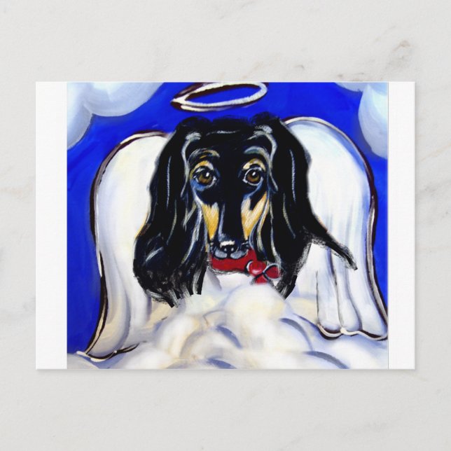 Afghan hound angel postcard (Front)