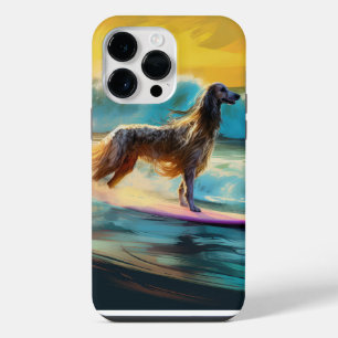 Afghan Hound Beach Surfing Painting iPhone 14 Pro Max Case