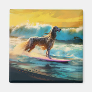 Afghan Hound Beach Surfing Painting Magnet