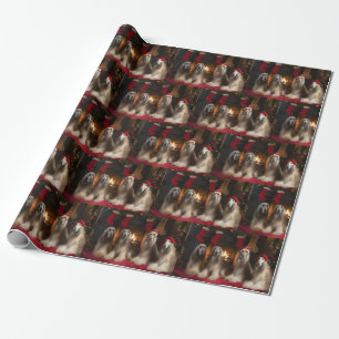 Afghan Hound by the Fireplace Christmas Wrapping Paper