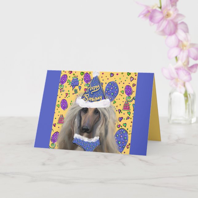 AFGHAN HOUND CARD (Orchid)