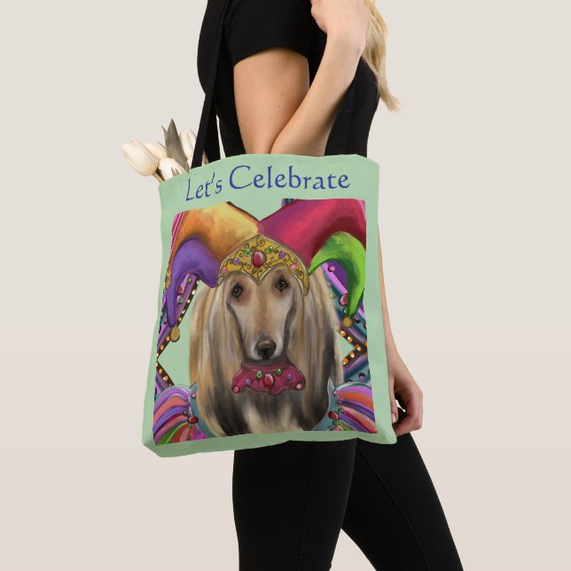 AFGHAN HOUND CARD TOTE BAG (Close Up)