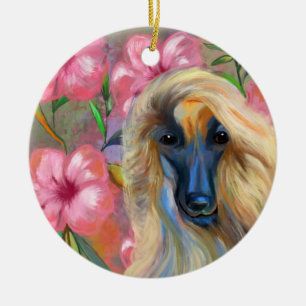 Afghan Hound Ceramic Tree Decoration