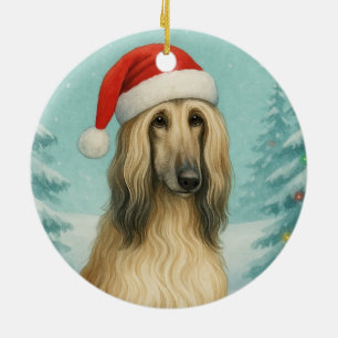 Afghan Hound Ceramic Tree Decoration