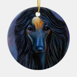 Afghan Hound   Ceramic Tree Decoration