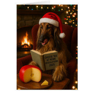 Afghan Hound 'Cheese Tax' Christmas card