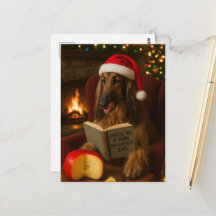 Afghan Hound 'Cheese Tax' Christmas postcard