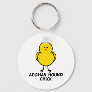 Afghan Hound Chick Key Ring