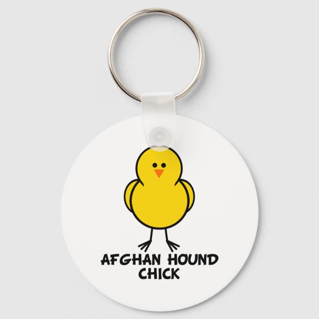 Afghan Hound Chick Key Ring (Front)