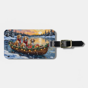 Afghan Hound Christmas Boat Holiday Luggage Tag