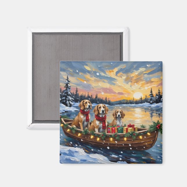 Afghan Hound Christmas Boat Holiday Magnet (Front/Back)