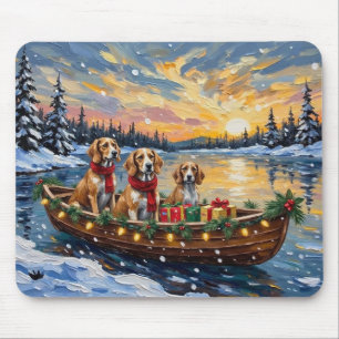 Afghan Hound Christmas Boat Holiday Mouse Mat
