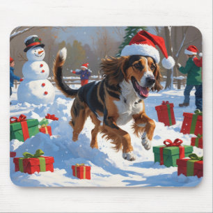Afghan Hound Christmas Festive Snow Scene Mouse Mat