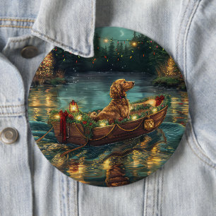 Afghan Hound Christmas Festive Voyage 6 Cm Round Badge