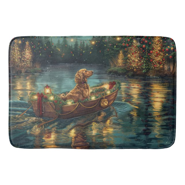 Afghan Hound Christmas Festive Voyage Bath Mat (Front)