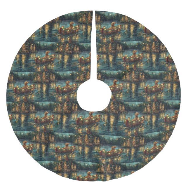 Afghan Hound Christmas Festive Voyage Brushed Polyester Tree Skirt (Front)