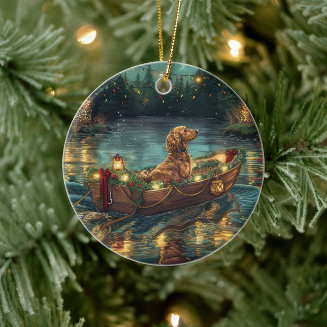 Afghan Hound Christmas Festive Voyage Ceramic Tree Decoration (Tree)