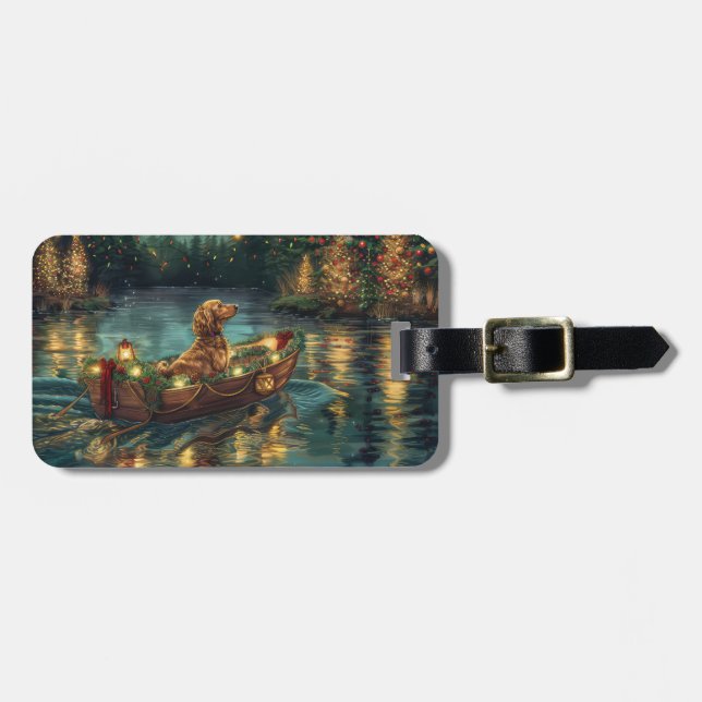 Afghan Hound Christmas Festive Voyage Luggage Tag (Front Horizontal)