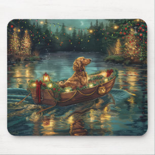 Afghan Hound Christmas Festive Voyage Mouse Mat
